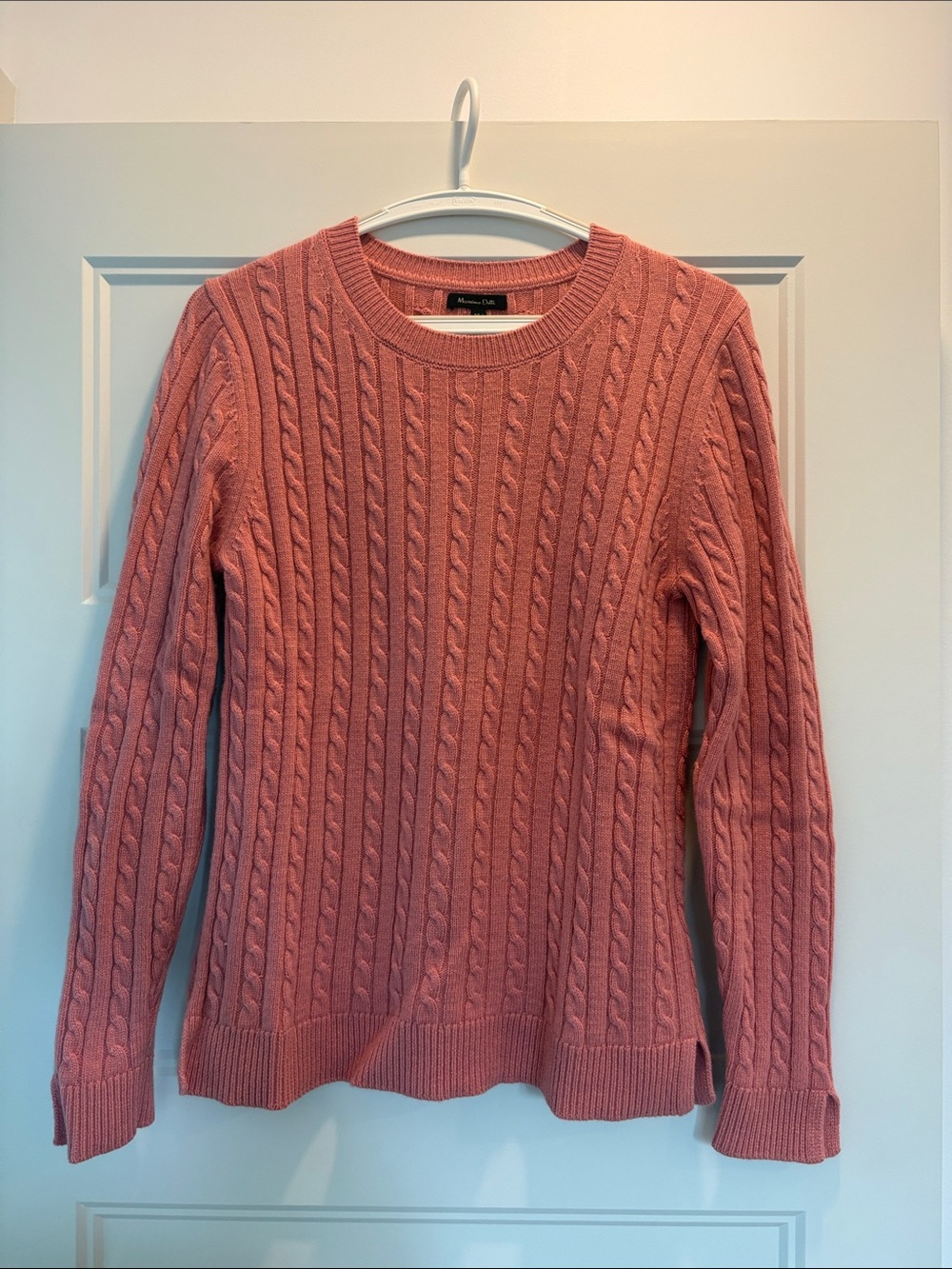 Massimo Dutti Rose Cable-Knit Crewneck Sweater